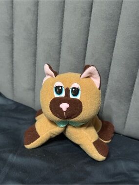 Vintage 1998 Pound Purries Cat Plush PPI GTI Brown Tan Blue Bow